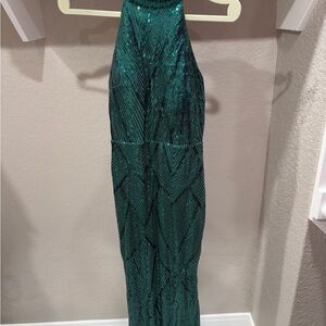 Emerald Green Sequin Formal Dress